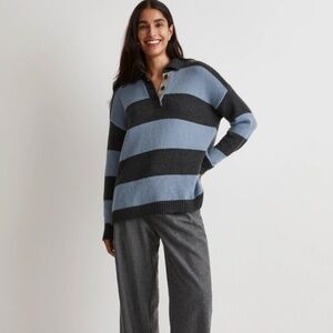 Madewell Rugby Stripe Polo Sweater